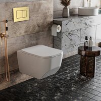 Унитаз подвесной Roxen Boro в комплекте с инсталляцией StounFix Dual Fresh 6 в 1 968466 (кнопка: брашированное золото) - Превью изображения №2 — Интернет-магазин samo.by