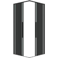 Душевой уголок Grossman Galaxy 70x70x195 300.K33.01.7070.21.10 (черный матовый/тонированное стекло) - Превью изображения №2 — Интернет-магазин samo.by
