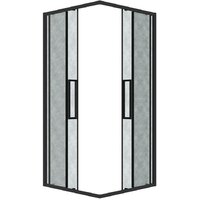 Душевой уголок Grossman Cosmo 90x90x195 300.K33.02.9090.21.02 (черный матовый/шиншилла стекло) - Превью изображения №2 — Интернет-магазин samo.by