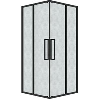 Grossman Cosmo 90x90x195 300.K33.02.9090.21.02 (черный матовый/шиншилла стекло)