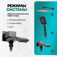 Душевая система  Grocenberg GB5007 (черный матовый) - Превью изображения №9 — Интернет-магазин samo.by