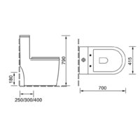 Унитаз напольный SantiLine SL-5019MB - Превью изображения №2 — Интернет-магазин samo.by