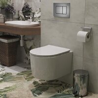 Унитаз подвесной Roxen Simple Compact в комплекте с инсталляцией StounFix Dual Fresh 6 в 1 954681 (кнопка: оружейная сталь) - Превью изображения №11 — Интернет-магазин samo.by