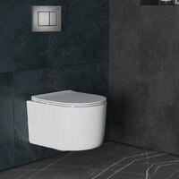 Унитаз подвесной Roxen Simple Compact в комплекте с инсталляцией StounFix Dual Fresh 6 в 1 954681 (кнопка: оружейная сталь) - Превью изображения №17 — Интернет-магазин samo.by