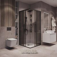Душевой уголок Grossman Cosmo 90x90x195 300.K33.02.9090.21.10 (черный матовый/тонированное стекло) - Превью изображения №9 — Интернет-магазин samo.by