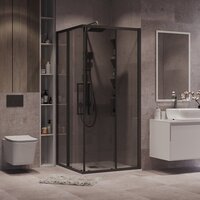 Душевой уголок Grossman Cosmo 90x90x195 300.K33.02.9090.21.10 (черный матовый/тонированное стекло) - Превью изображения №7 — Интернет-магазин samo.by