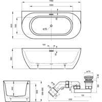 Ванна Wellsee Belle Spa 3.0 170x80 235901001 (пристенная ванна белый глянец, экран, ножки, сифон-автомат хром) - Превью изображения №10 — Интернет-магазин samo.by