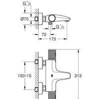 Смеситель Grohe Grohtherm 1000 Performance 34779000 - Превью изображения №2 — Интернет-магазин samo.by