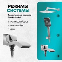 Душевая система  Grocenberg GB5007 (хром) - Превью изображения №8 — Интернет-магазин samo.by