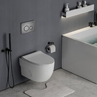Унитаз подвесной Roxen Porto One Rimless 6 в 1 StounFix Dual Fresh 627320 (оружейная сталь/металл) - Превью изображения №11 — Интернет-магазин samo.by