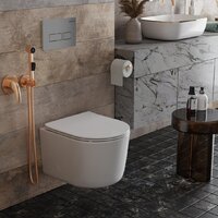 Унитаз подвесной Roxen Simple Compact в комплекте с инсталляцией StounFix Dual Fresh 6 в 1 943570 (кнопка: хром матовый) - Превью изображения №14 — Интернет-магазин samo.by