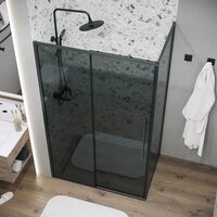 Душевой уголок Grossman Galaxy 100х100х195 120.K33.01.1010.21.10 (черный матовый/тонированное стекло) - Превью изображения №9 — Интернет-магазин samo.by