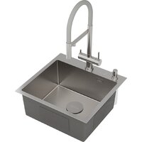 Кухонная мойка Roxen Simple 560220-50-GR сатин/текстурная (с коландером и дозатором) - Превью изображения №13 — Интернет-магазин samo.by