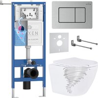 Roxen Antares Tornado Long в комплекте с инсталляцией StounFix Dual Fresh 6 в 1 868442 (кнопка: сатин матовая)