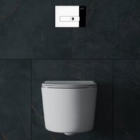 Унитаз подвесной Roxen Simple Compact в комплекте с инсталляцией StounFix Dual Fresh 6 в 1 932469 (кнопка: хром глянец) - Превью изображения №14 — Интернет-магазин samo.by