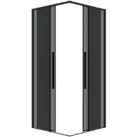 Душевой уголок Grossman Galaxy 100x100x195 300.K33.01.1010.21.10 (черный матовый/тонированное стекло) - Превью изображения №2 — Интернет-магазин samo.by