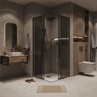 Душевой уголок Grossman Galaxy 100x100x195 300.K33.01.1010.21.10 (черный матовый/тонированное стекло) - Превью изображения №8 — Интернет-магазин samo.by