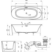 Ванна Wellsee Belle Spa 2.0 170x75 235806003 (пристенная ванна (правая) белый глянец, экран, каркас, сифон-автомат матовый черный) - Превью изображения №10 — Интернет-магазин samo.by