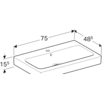 Умывальник Geberit iCon 75 124075000 - Превью изображения №3 — Интернет-магазин samo.by