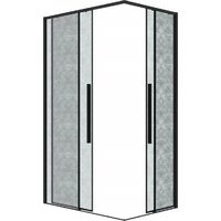 Душевой уголок Grossman Galaxy 120х80х195 300.K33.01.12R80L.21.02 (черный матовый/стекло шиншилла) - Превью изображения №2 — Интернет-магазин samo.by