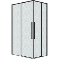 Grossman Galaxy 120х80х195 300.K33.01.12R80L.21.02 (черный матовый/стекло шиншилла)