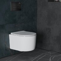Унитаз подвесной Roxen Simple Compact в комплекте с инсталляцией StounFix Dual Fresh 6 в 1 921358 (кнопка: черный матовый) - Превью изображения №14 — Интернет-магазин samo.by