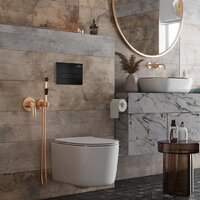 Унитаз подвесной Roxen Simple Compact в комплекте с инсталляцией StounFix Dual Fresh 6 в 1 921358 (кнопка: черный матовый) - Превью изображения №10 — Интернет-магазин samo.by