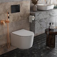 Унитаз подвесной Roxen Simple Compact в комплекте с инсталляцией StounFix Dual Fresh 6 в 1 921358 (кнопка: черный матовый) - Превью изображения №11 — Интернет-магазин samo.by
