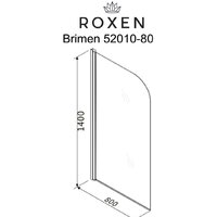 Стеклянная шторка для ванны Roxen Brimen 52010-80B 80х140 - Превью изображения №3 — Интернет-магазин samo.by