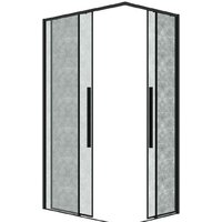 Душевой уголок Grossman Galaxy 90x70x195 300.K33.01.9070.21.02 (черный матовый/шиншилла стекло) - Превью изображения №2 — Интернет-магазин samo.by