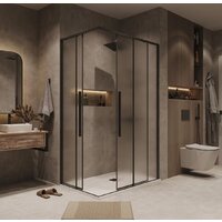 Душевой уголок Grossman Galaxy 90x70x195 300.K33.01.9070.21.02 (черный матовый/шиншилла стекло) - Превью изображения №8 — Интернет-магазин samo.by