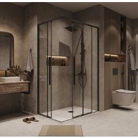 Душевой уголок Grossman Galaxy 110x80x195 300.K33.01.1180.21.00 (черный матовый/прозрачное стекло) - Превью изображения №8 — Интернет-магазин samo.by
