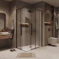 Душевой уголок Grossman Galaxy 80x80x195 300.K33.01.8080.21.02 (черный матовый/шиншилла стекло) - Превью изображения №9 — Интернет-магазин samo.by