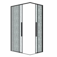 Душевой уголок Grossman Galaxy 80x80x195 300.K33.01.8080.21.02 (черный матовый/шиншилла стекло) - Превью изображения №2 — Интернет-магазин samo.by