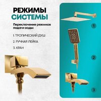 Душевая система  Grocenberg GB5007 (золото глянец) - Превью изображения №8 — Интернет-магазин samo.by