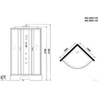 Душевая кабина Niagara NG-3302-14F 100x100x215 (матовое стекло) - Превью изображения №4 — Интернет-магазин samo.by