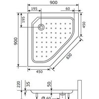Душевой поддон RGW Style-TR 90x90 - Превью изображения №2 — Интернет-магазин samo.by