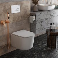 Унитаз подвесной Roxen Simple Compact в комплекте с инсталляцией StounFix Dual Fresh 6 в 1 920247 (кнопка: белый глянец) - Превью изображения №14 — Интернет-магазин samo.by
