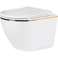 Унитаз подвесной Roxen Antares Gold в комплекте с инсталляцией StounFix Dual Fresh 6 в 1 968460 (кнопка: брашированное золото) - Превью изображения №3 — Интернет-магазин samo.by