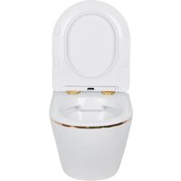 Унитаз подвесной Roxen Antares Gold в комплекте с инсталляцией StounFix Dual Fresh 6 в 1 968460 (кнопка: брашированное золото) - Превью изображения №8 — Интернет-магазин samo.by