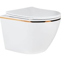 Унитаз подвесной Roxen Antares Gold в комплекте с инсталляцией StounFix Dual Fresh 6 в 1 968460 (кнопка: брашированное золото) - Превью изображения №5 — Интернет-магазин samo.by