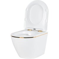Унитаз подвесной Roxen Antares Gold в комплекте с инсталляцией StounFix Dual Fresh 6 в 1 968460 (кнопка: брашированное золото) - Превью изображения №7 — Интернет-магазин samo.by