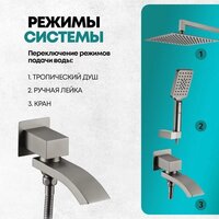 Душевая система  Grocenberg GB5007 (графит) - Превью изображения №10 — Интернет-магазин samo.by