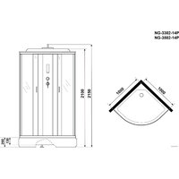 Душевая кабина Niagara NG-3302-14P 100x100x215 (матовое стекло) - Превью изображения №4 — Интернет-магазин samo.by
