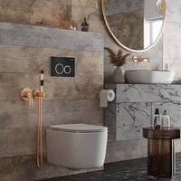 Унитаз подвесной Roxen Simple Compact в комплекте с инсталляцией StounFix Dual Fresh 6 в 1 911522 (кнопка: черный матовый) - Превью изображения №14 — Интернет-магазин samo.by
