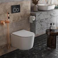 Унитаз подвесной Roxen Simple Compact в комплекте с инсталляцией StounFix Dual Fresh 6 в 1 911522 (кнопка: черный матовый) - Превью изображения №13 — Интернет-магазин samo.by