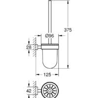 Ершик для унитаза Grohe Essentials Cube 40513001 (хром/матовое стекло) - Превью изображения №2 — Интернет-магазин samo.by