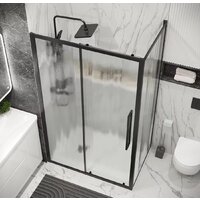 Душевая стенка Grossman Cosmo 80x195 200.K33.02.80.21.02 (черный матовый/шиншилла стекло) - Превью изображения №6 — Интернет-магазин samo.by