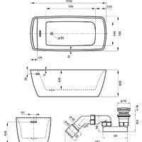 Ванна Wellsee Idéal 170x78 236901002 (отдельностоящая ванна белый глянец, экран, ножки, сифон-автомат глянцевый белый) - Превью изображения №10 — Интернет-магазин samo.by