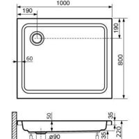 Душевой поддон RGW Style 100x80 - Превью изображения №2 — Интернет-магазин samo.by